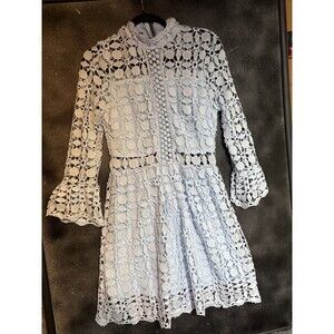 Eilly Bazar dress M Light Blue Crochet Lace Cut Out Feminine Party Club Summer